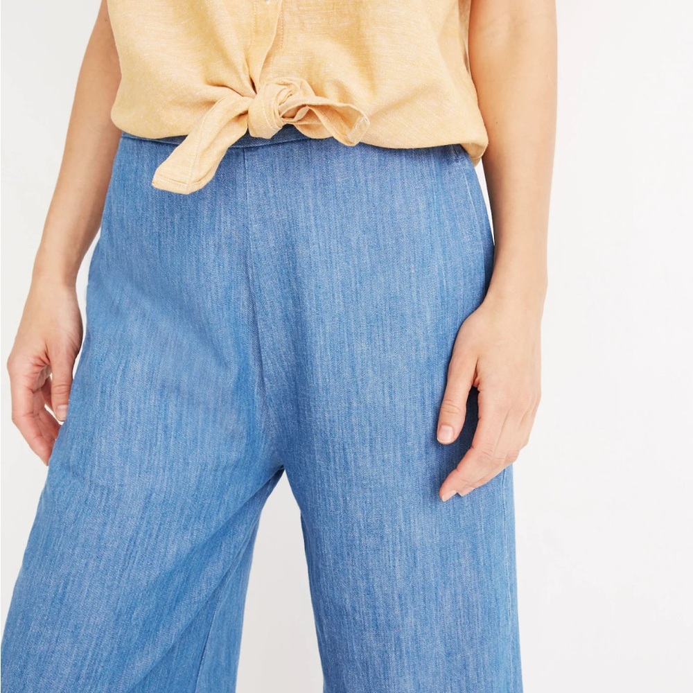 Madewell Chambray Huston Pull-On Crop Pants - Picture 2 of 8